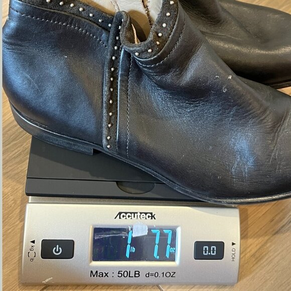 Vero Cuoio Black Leather Side Zipper Ankle Boots Women’s Size 37 - Picture 11 of 11